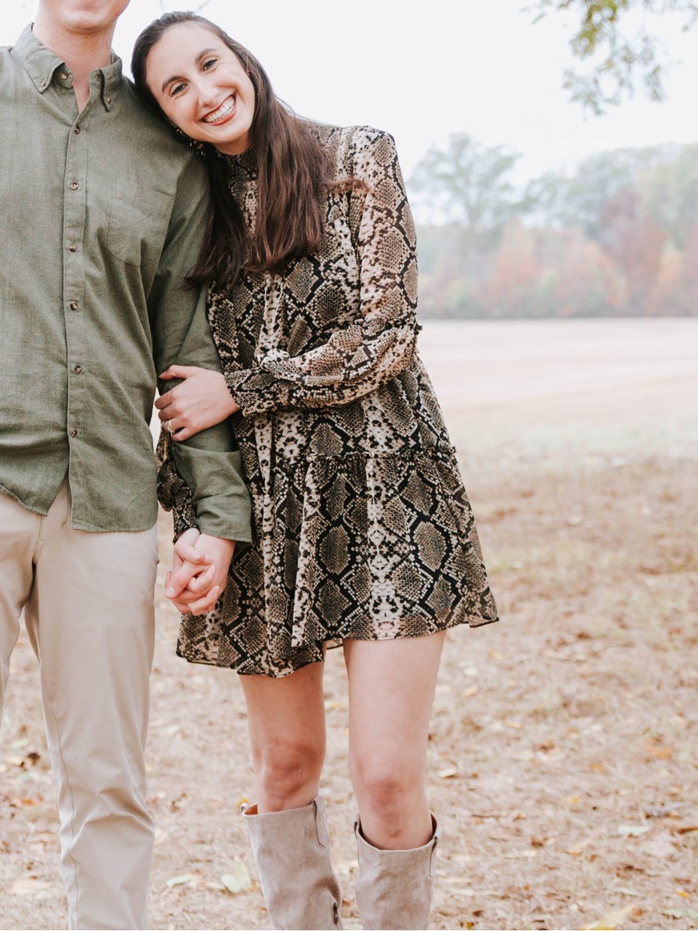 Olivaceous Long Sleeve Snake Print Dress in Black and Cream